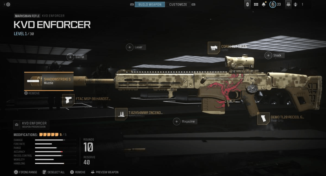 Лучшее снаряжение для KVD Enforcer в Call of Duty Modern Warfare 3 — изображение 4