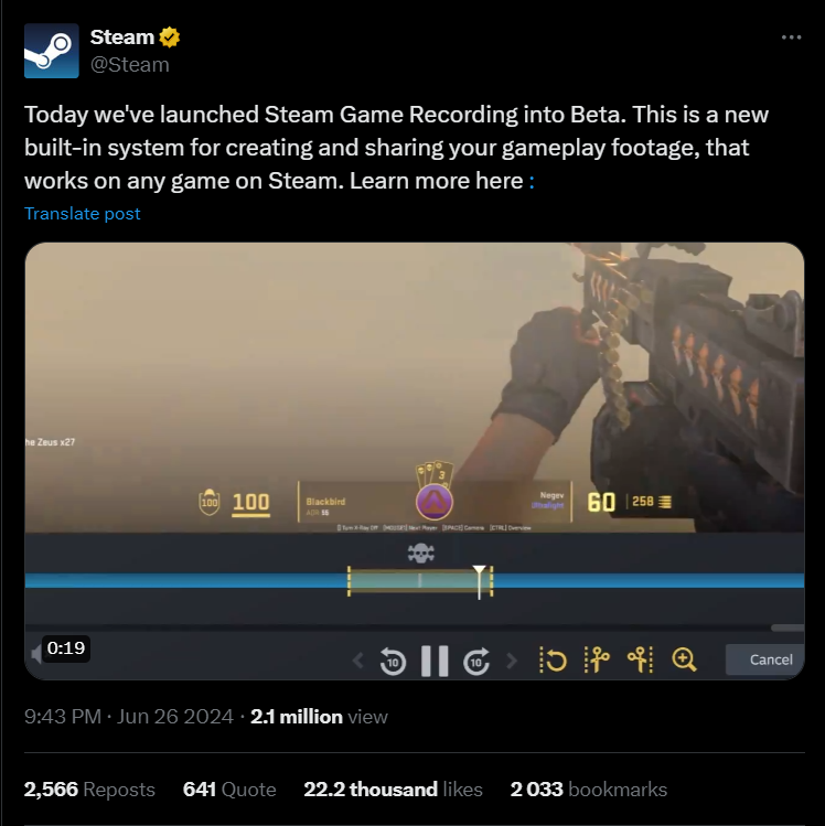 Valve представляет функцию для игроков, чтобы записывать свои игрыn — изображение 2