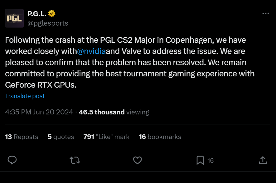 NVIDIA и PGL исправили печально известную ошибку сбоя CS2 — изображение 2
