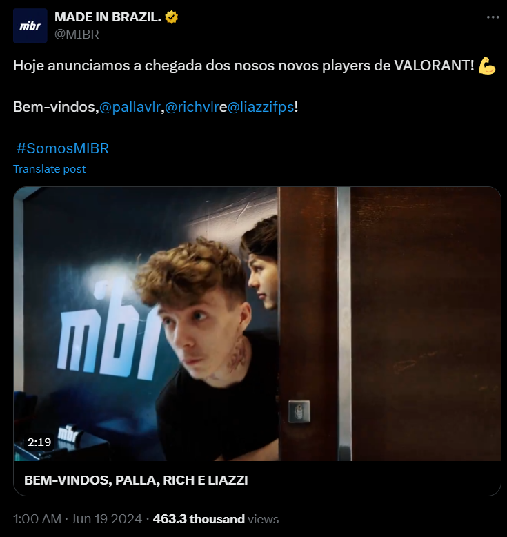 MIBR представляет обновленный состав Valorant — изображение 2