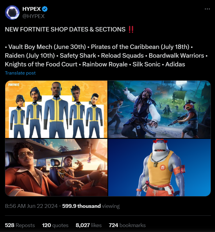 Взломанные детали коллаборации Fortnite X Pirates of the Caribbean — изображение 3