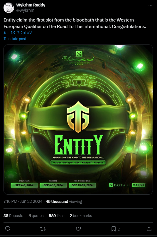 Entity and Aurora joined the list of TI13 participantsnnEntity и Aurora присоединились к списку участников TI13 — изображение 2