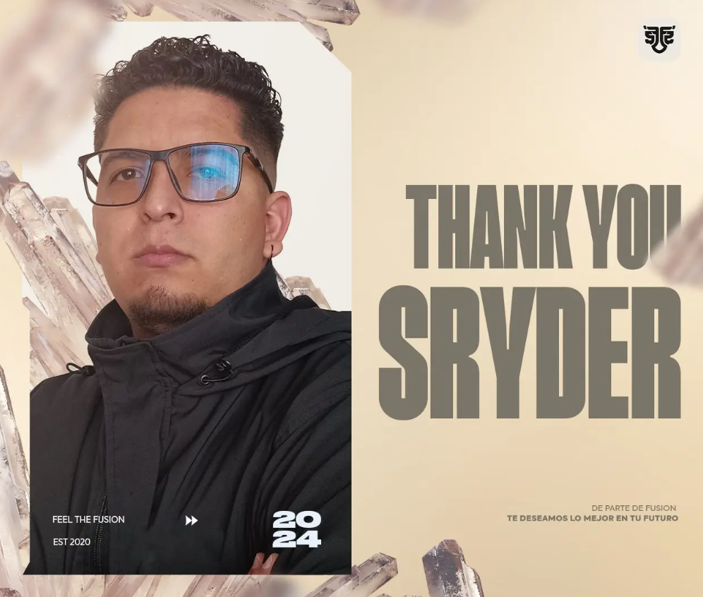 Ветеранский тренер SRyder уходит из тренерского состава FUSION X после короткого 5-месячного срокаВетеранский тренер SRyder уходит из тренерского состава FUSION X после короткого 5-месячного срока — изображение 2