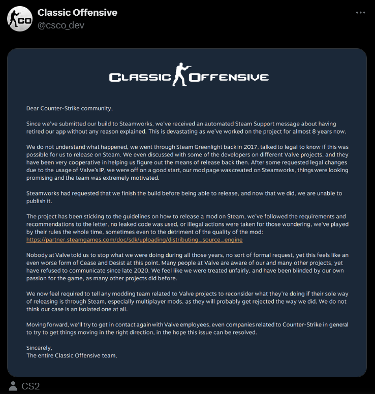 Основная модификация Counter-Strike якобы подавлена Valve — изображение 2