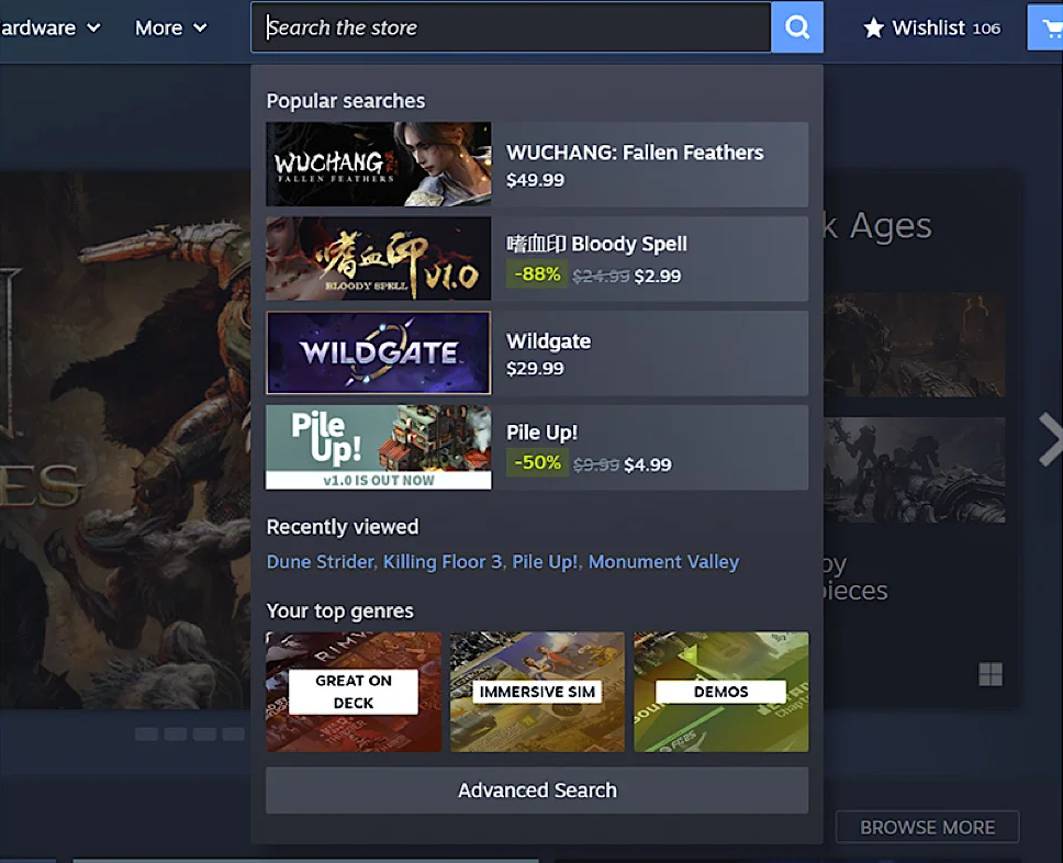Обновление интерфейса Steam: улучшенный поиск игр и жанров — изображение 2
