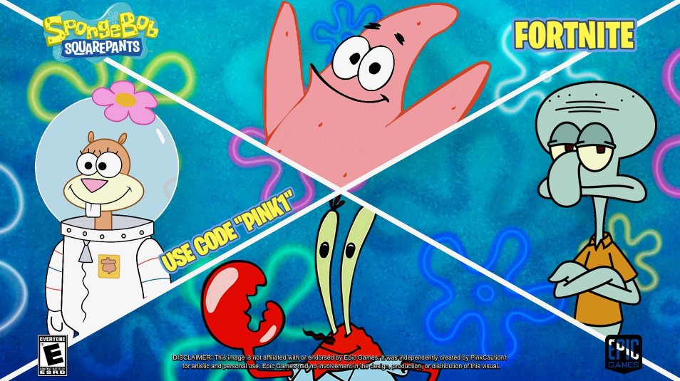 Коллаборация Fortnite и Nickelodeon 2025: скины и цены на наборы Спанч Боба Квадратные Штаны — изображение 4